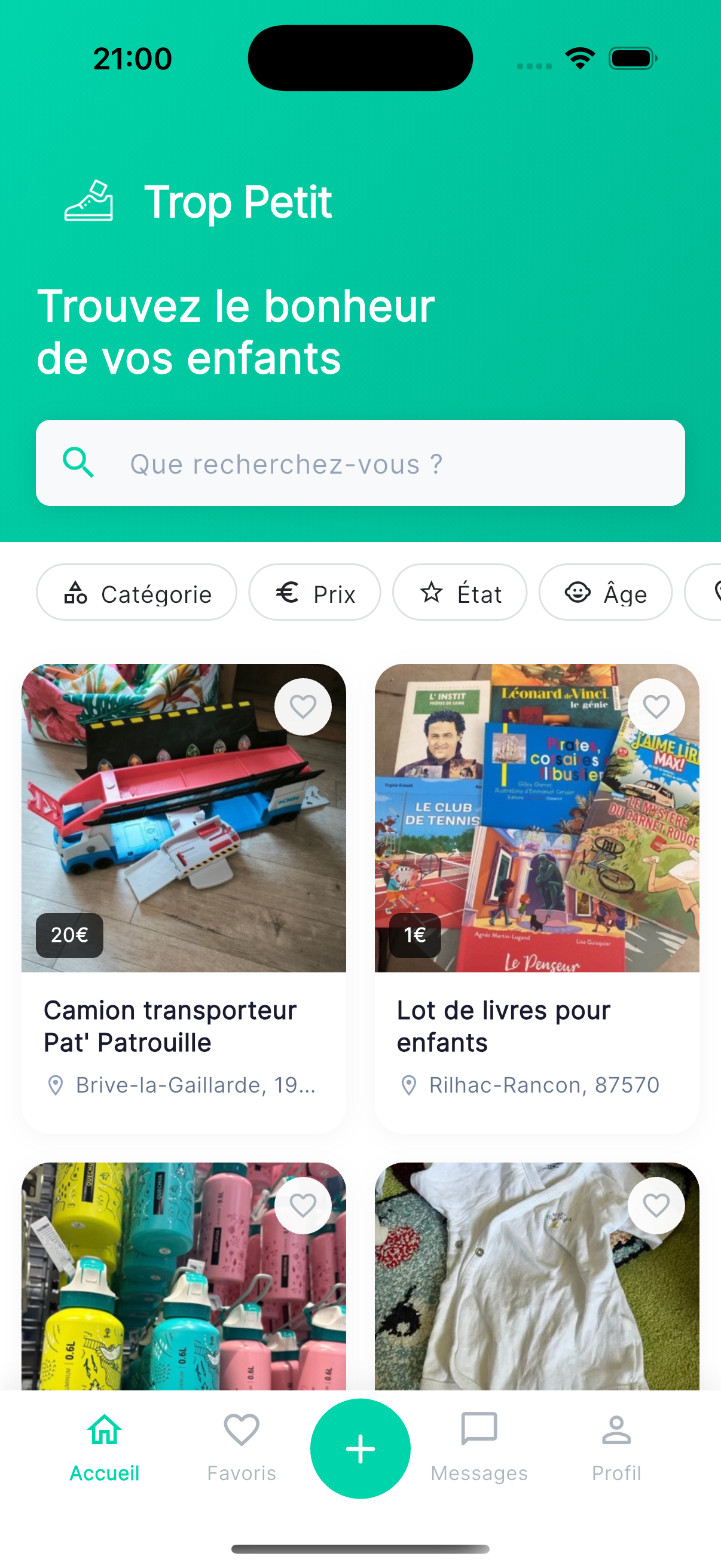 App troppetit - Interface mobile